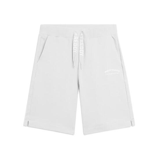Pantaloni Corti con Spacchi Laterali in Tessuto Fiammato