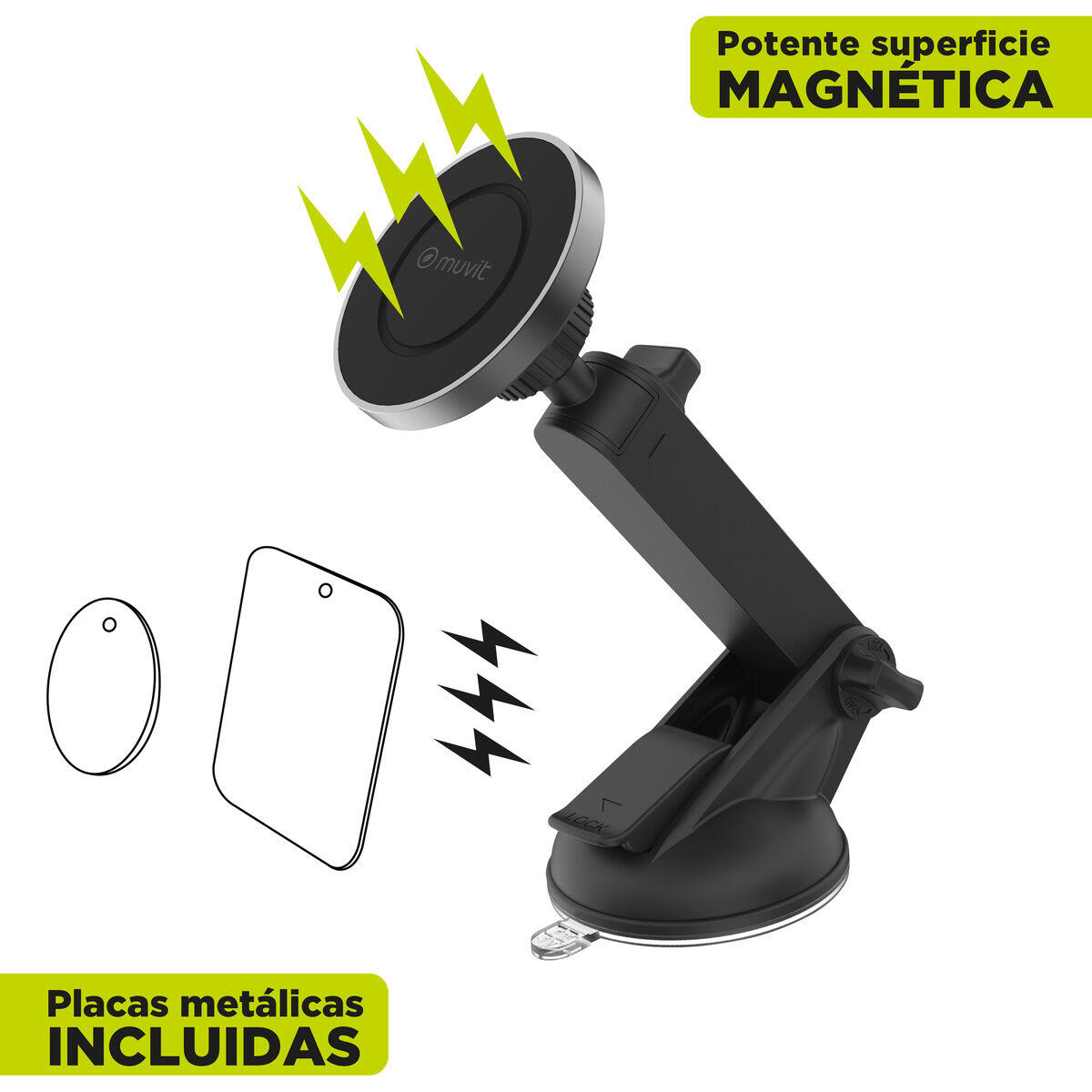 Soporte para Coche MUVIT MCCHL0006 Negro 3/5