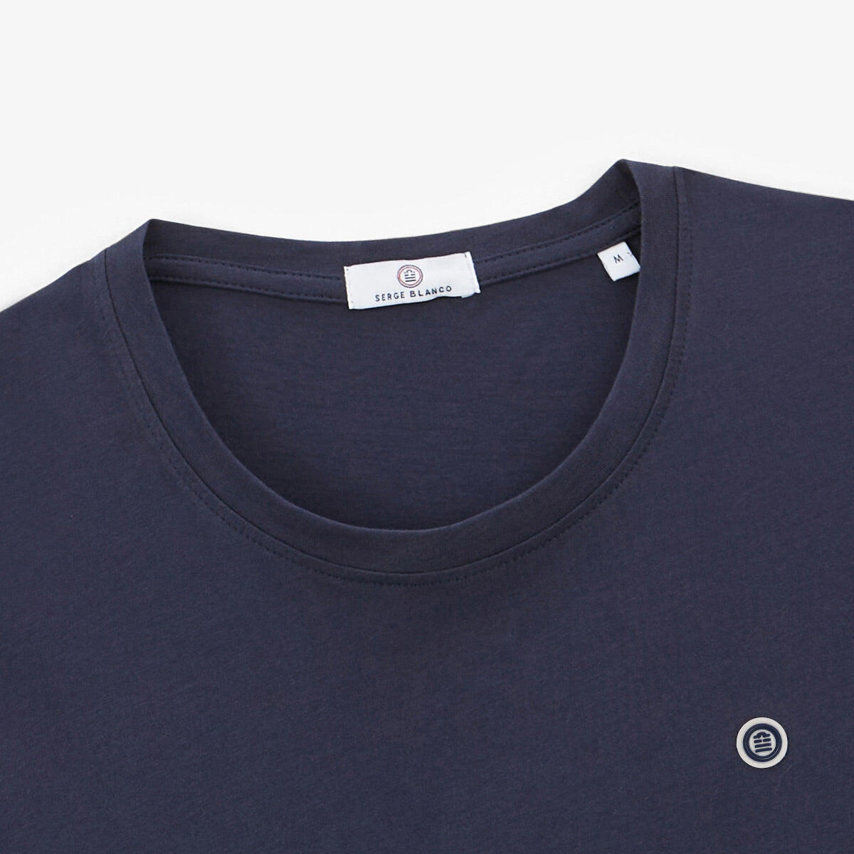 T-shirt girocollo Théo in cotone blu navy 4/5