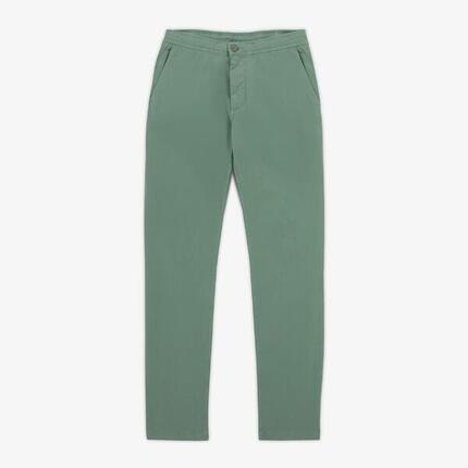 Chino 743 taille élastiquée toile parachute vert amande