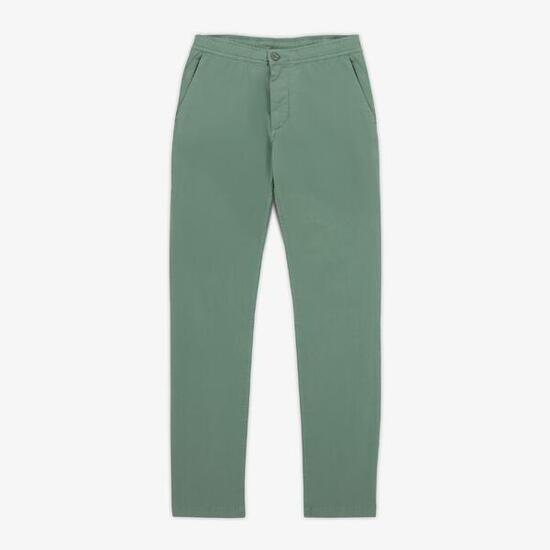 Chino 743 taille élastiquée toile parachute vert amande