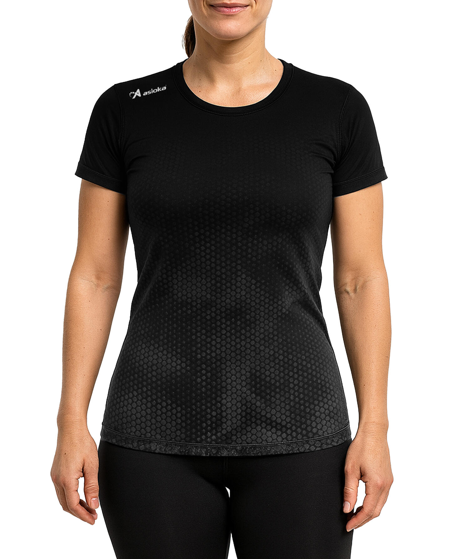 T-shirt de corrida de manga curta para mulher ASIOKA CASTELLÇON. Efeito Coolmax. 5/7