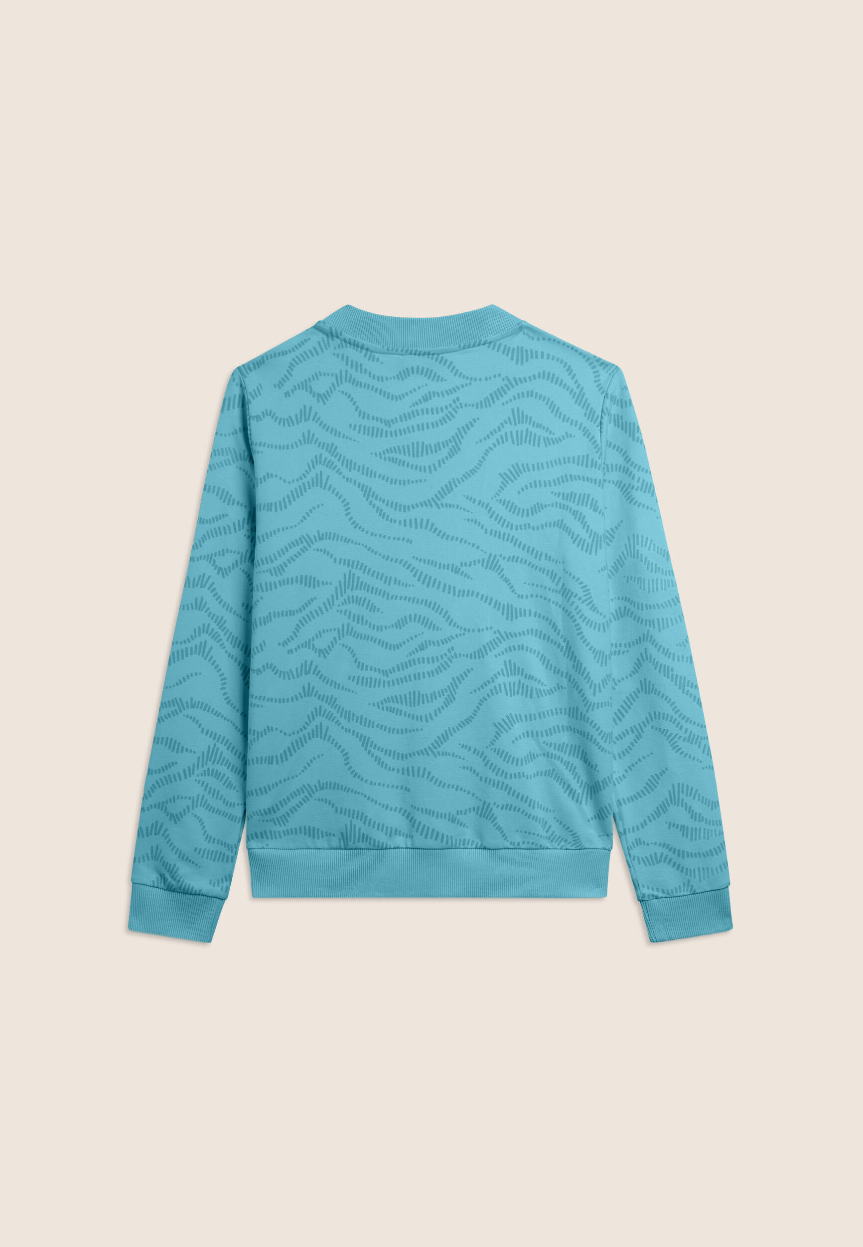 Felpa Zip con Collo Bomber e Motivo Grafico 2/3