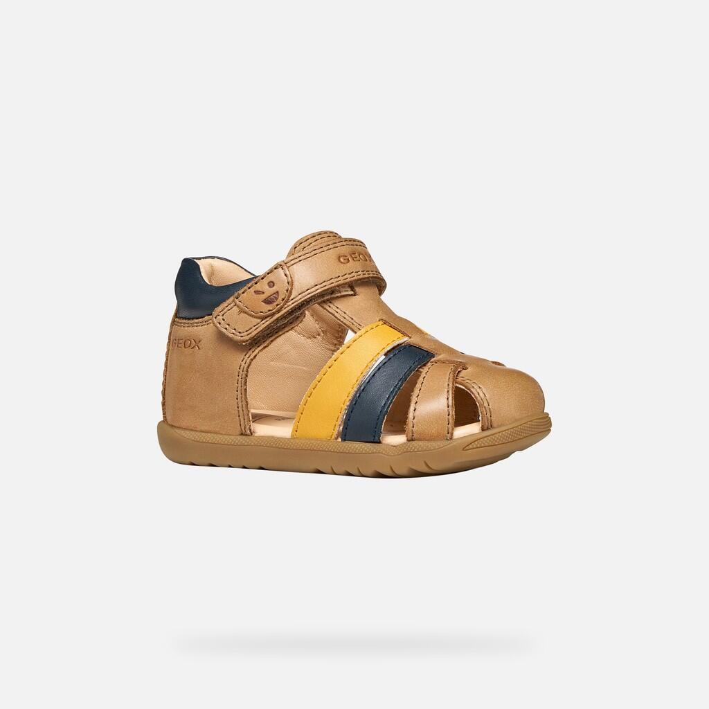 Sandales Bébé Garçon B SANDAL MACCHIA BOY Whisky/Bleu Marine 4/7