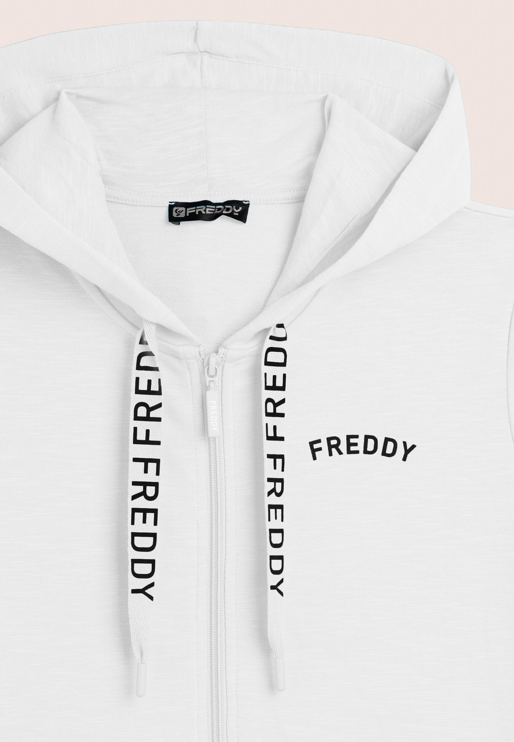 Sweatshirt met capuchon en ritssluiting van gemêleerde stof met FREDDY-trekkoord 7/7