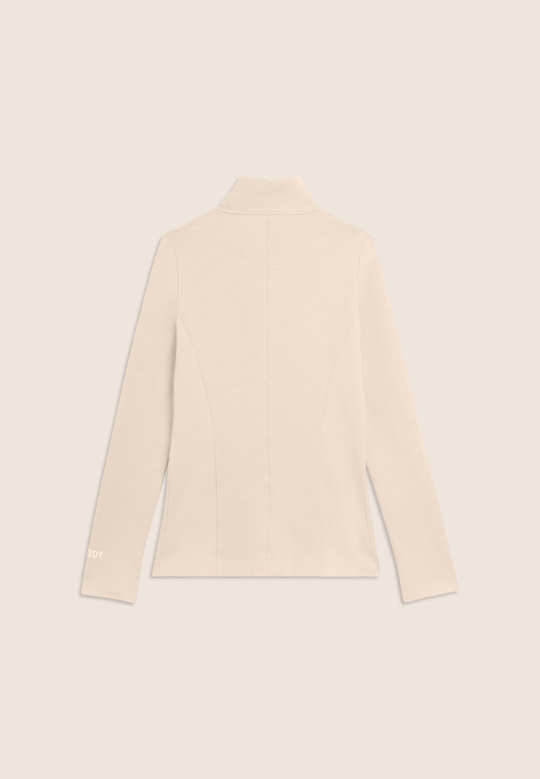 Sudadera en tejido de efecto flameado, cuello alto con cremallera y cordón ajust 2/3