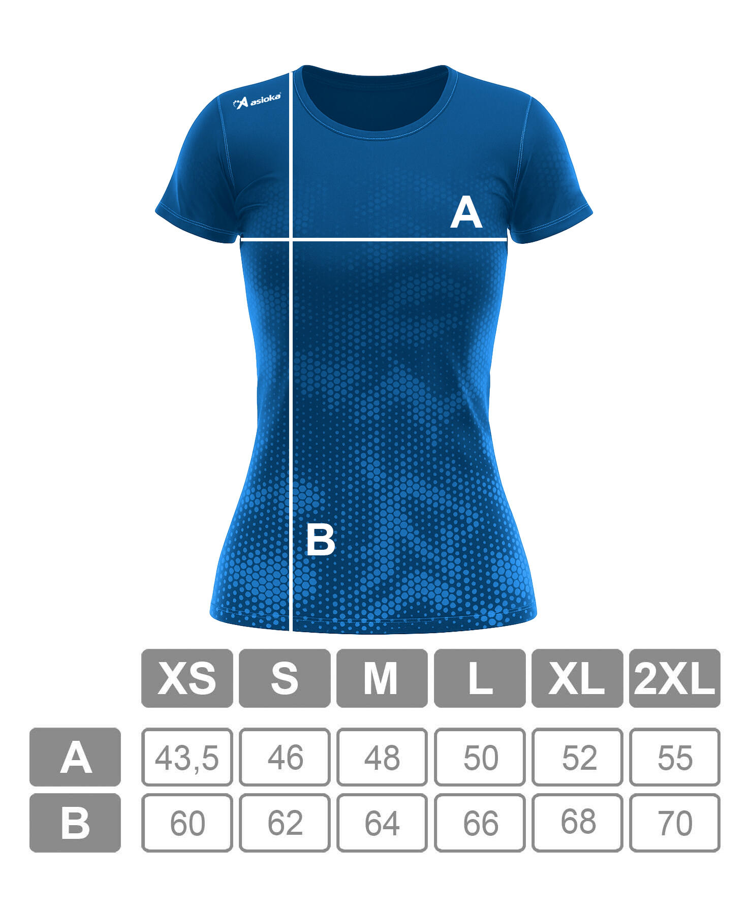Camiseta manga corta Running para mujer ASIOKA CASTELLÓN.Efecto Coolmax 4/7