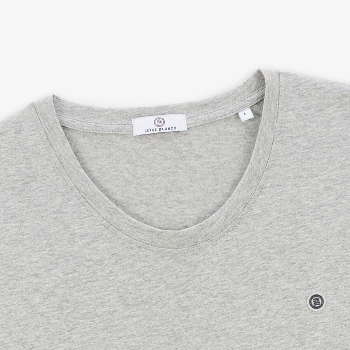 T-shirt de gola redonda Théo em algodão cinza mesclado 4/5