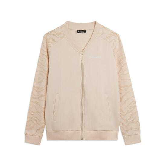 Felpa Zip con Collo Bomber e Motivo Grafico