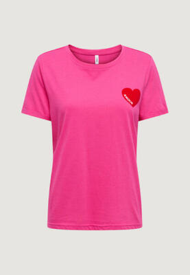 Crop top t-shirt onlvica s/s fold up velvet top box ccjrs dames fuchsiaroze
