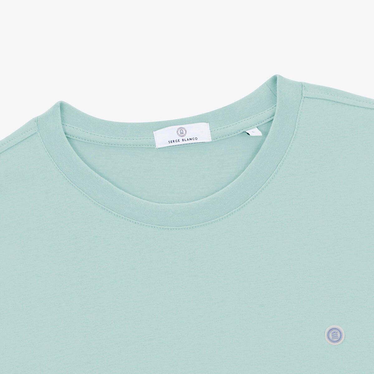 Camiseta de cuello redondo Théo de algodón azul celeste 4/6