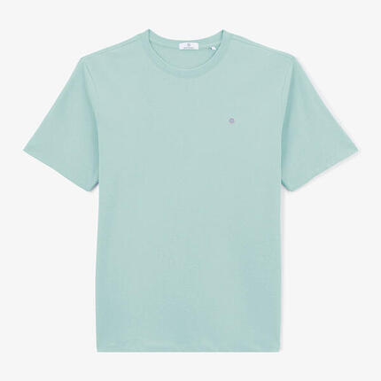 T-shirt col rond Théo en coton bleu céleste