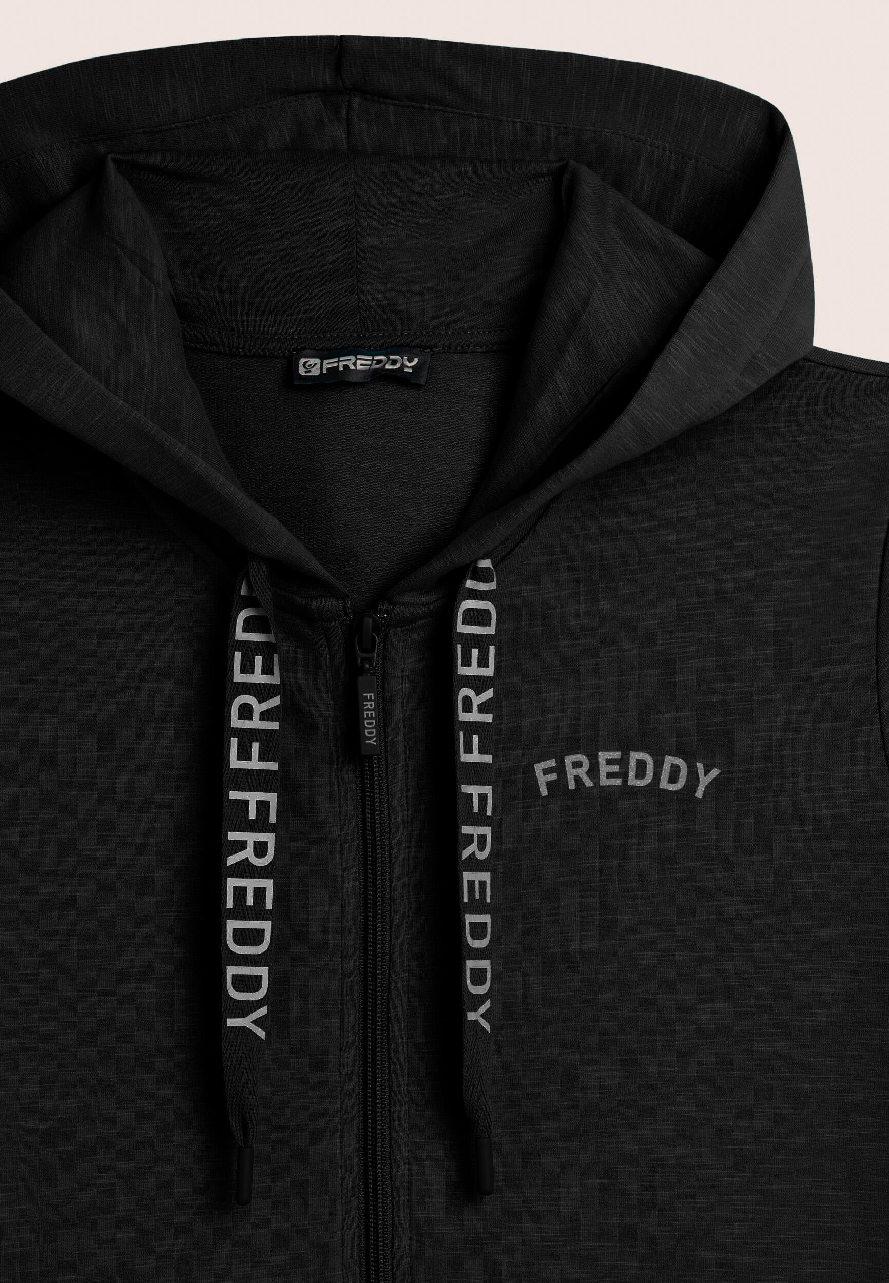 Felpa Cappuccio e Zip in Tessuto Fiammato e Coulisse FREDDY 3/3