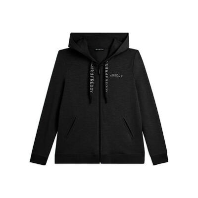 Felpa Cappuccio e Zip in Tessuto Fiammato e Coulisse FREDDY