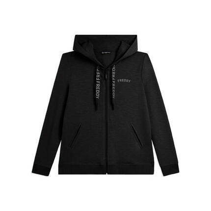 Sweat-shirt avec fermeture zippée et capuche en tissu flammé FREDDY avec fermetu