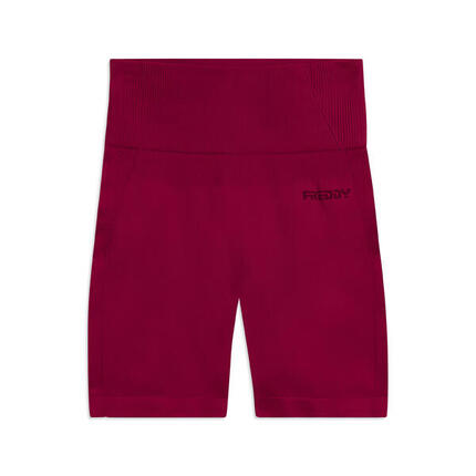 Leggings courts sans couture à taille haute et empiècements côtelés