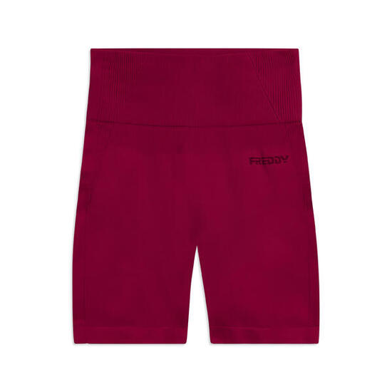 Leggings courts sans couture à taille haute et empiècements côtelés