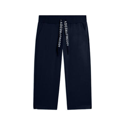 Pantaloni Corsaro con Fondo Stondato e Logo FREDDY