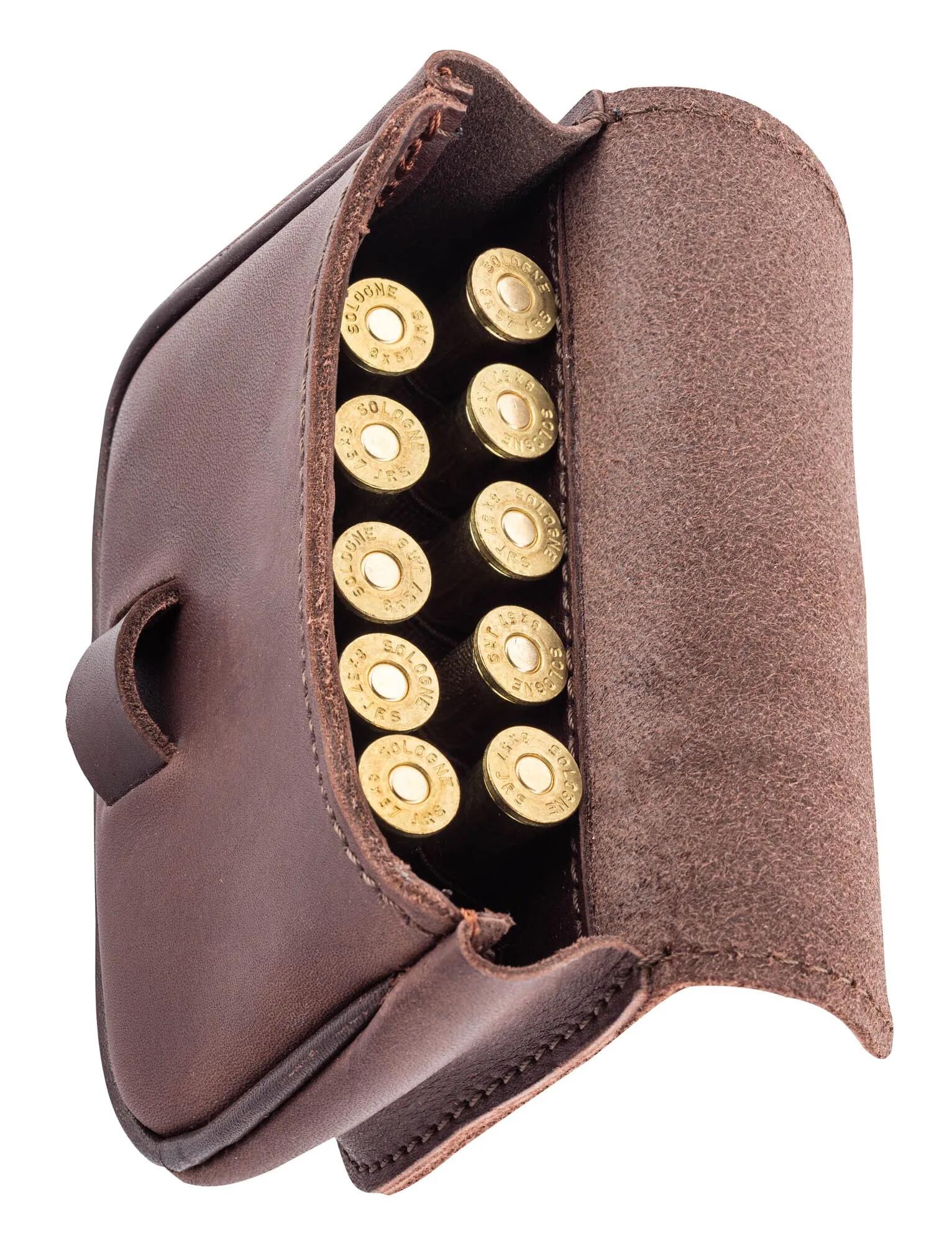 Pochette En Cuir Country Pour 10 Balles De Grande Chasse 3/4