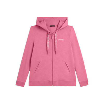 Felpa Cappuccio e Zip in Tessuto Fiammato e Coulisse FREDDY