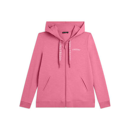 Sweat-shirt avec fermeture zippée et capuche en tissu flammé FREDDY avec fermetu