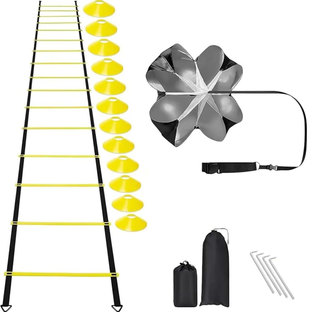 agility speed training kit ladder cones discs resistance parachute