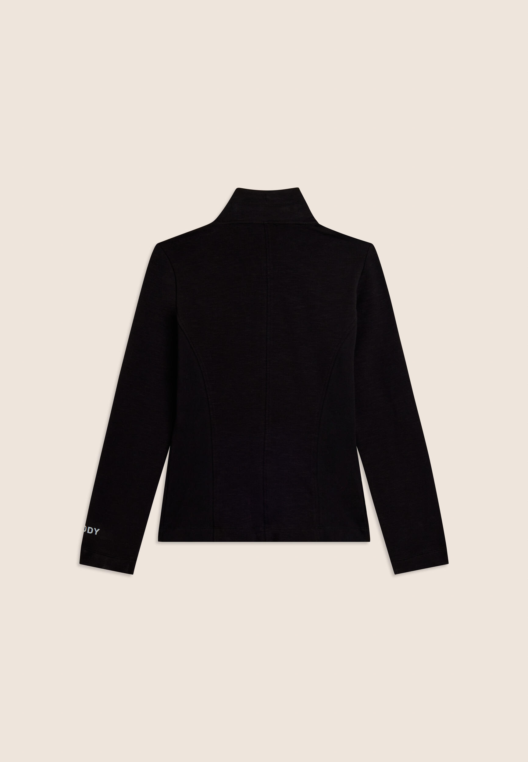 Sudadera en tejido de efecto flameado, cuello alto con cremallera y cordón ajust 5/6