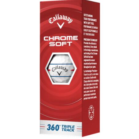 Callaway Chrome Soft 360º Triple Track, Bolas de Golf 3/4