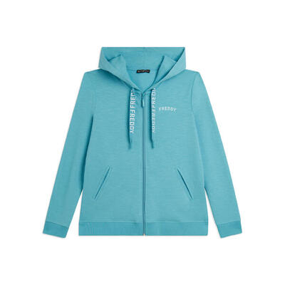 Felpa Cappuccio e Zip in Tessuto Fiammato e Coulisse FREDDY