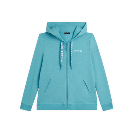 Sweat-shirt avec fermeture zippée et capuche en tissu flammé FREDDY avec fermetu