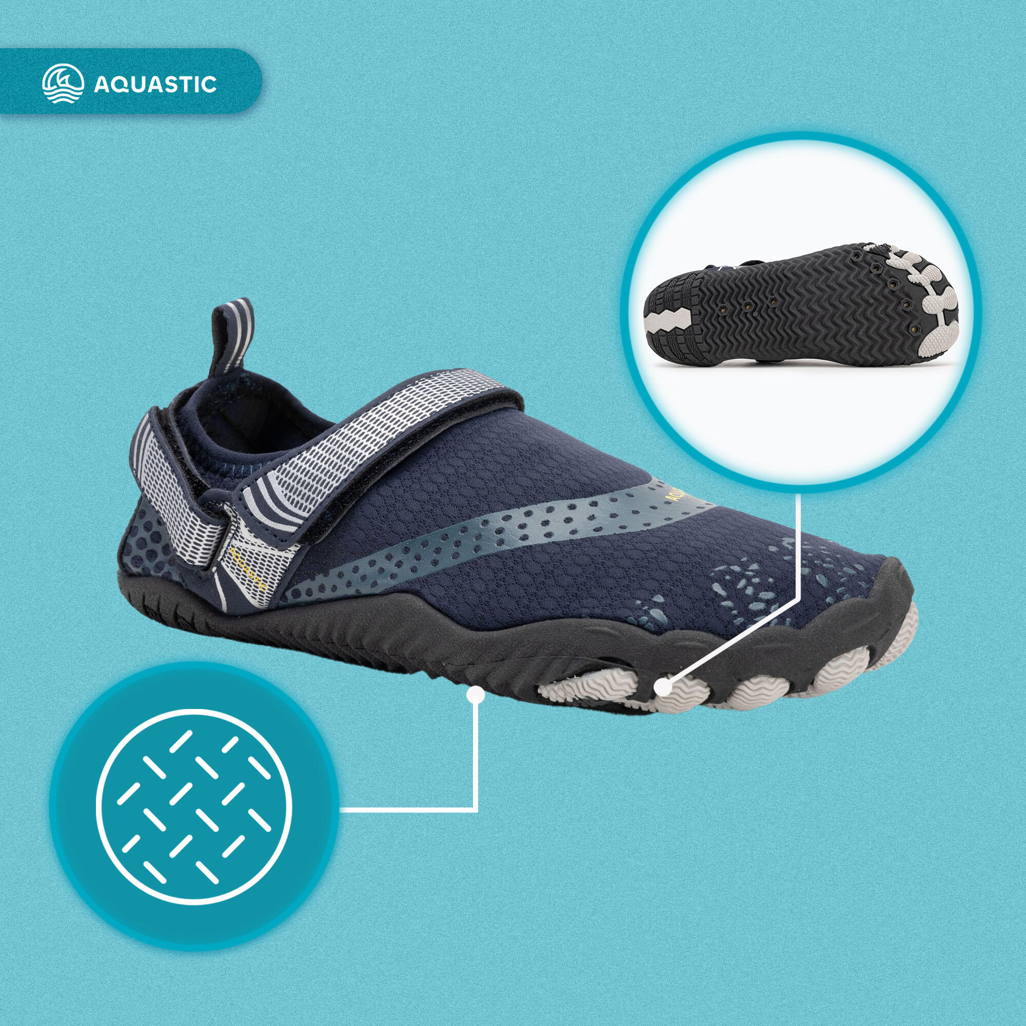 AQUASTIC Chaussures d'eau pour oursins de plage 5/7