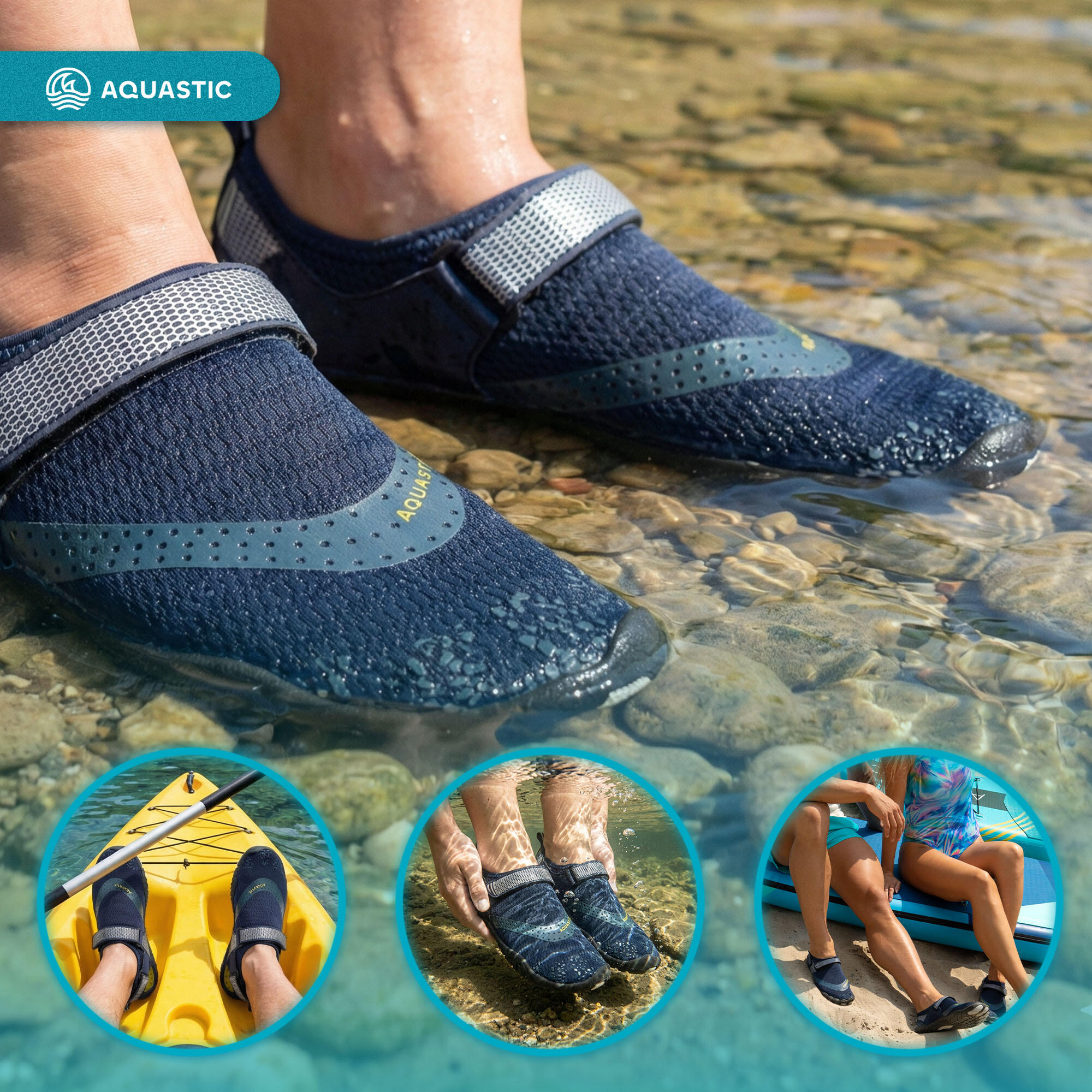 AQUASTIC Chaussures d'eau pour oursins de plage 4/7