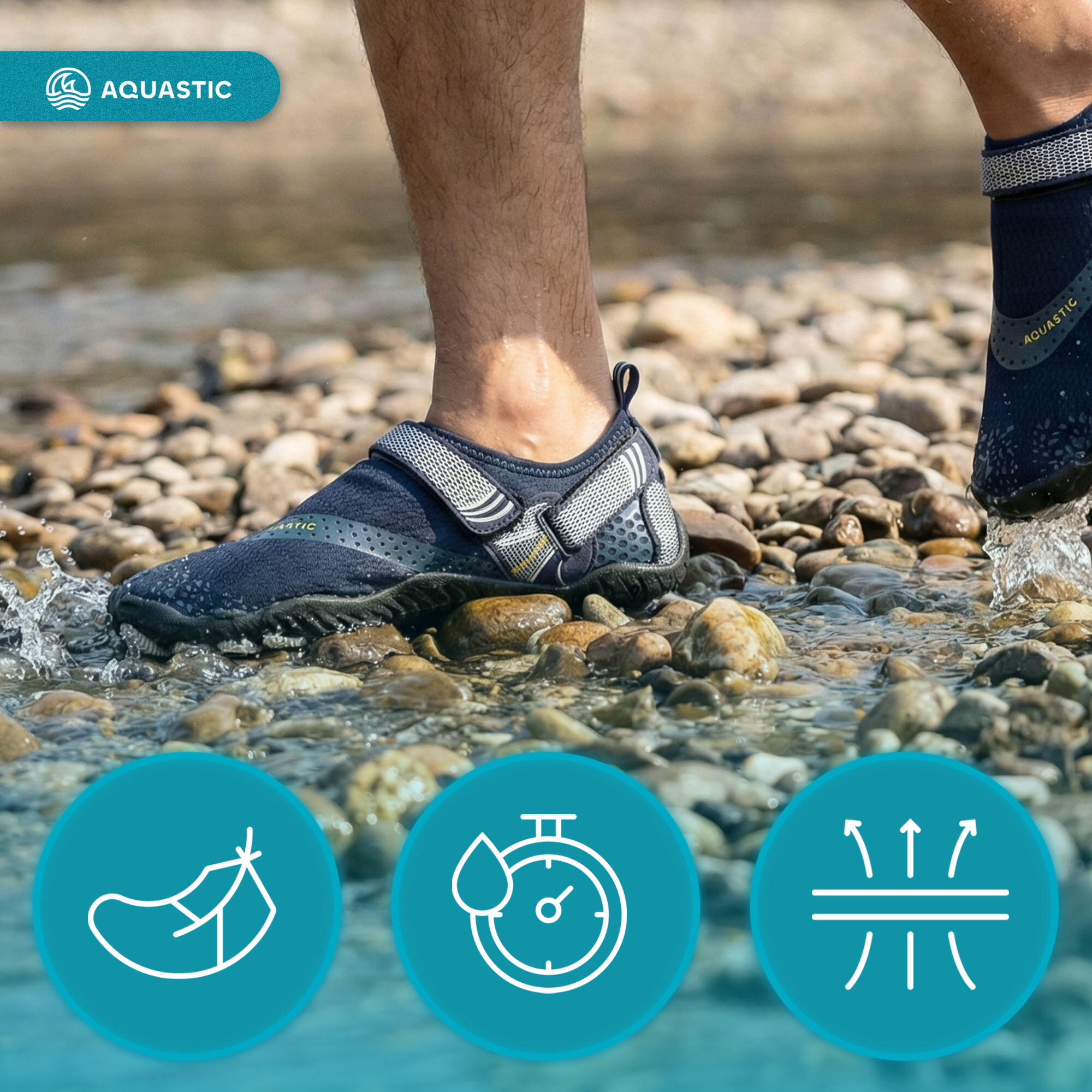 AQUASTIC Chaussures d'eau pour oursins de plage 6/7