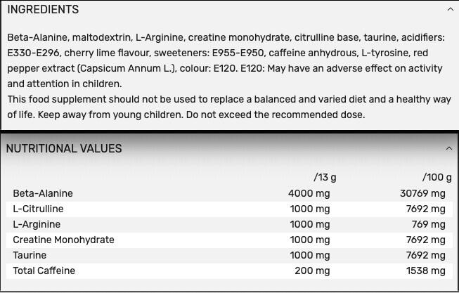 Pre-workout - Pre-workout Overdrive - Cerise Citron Vert 390g 3/3