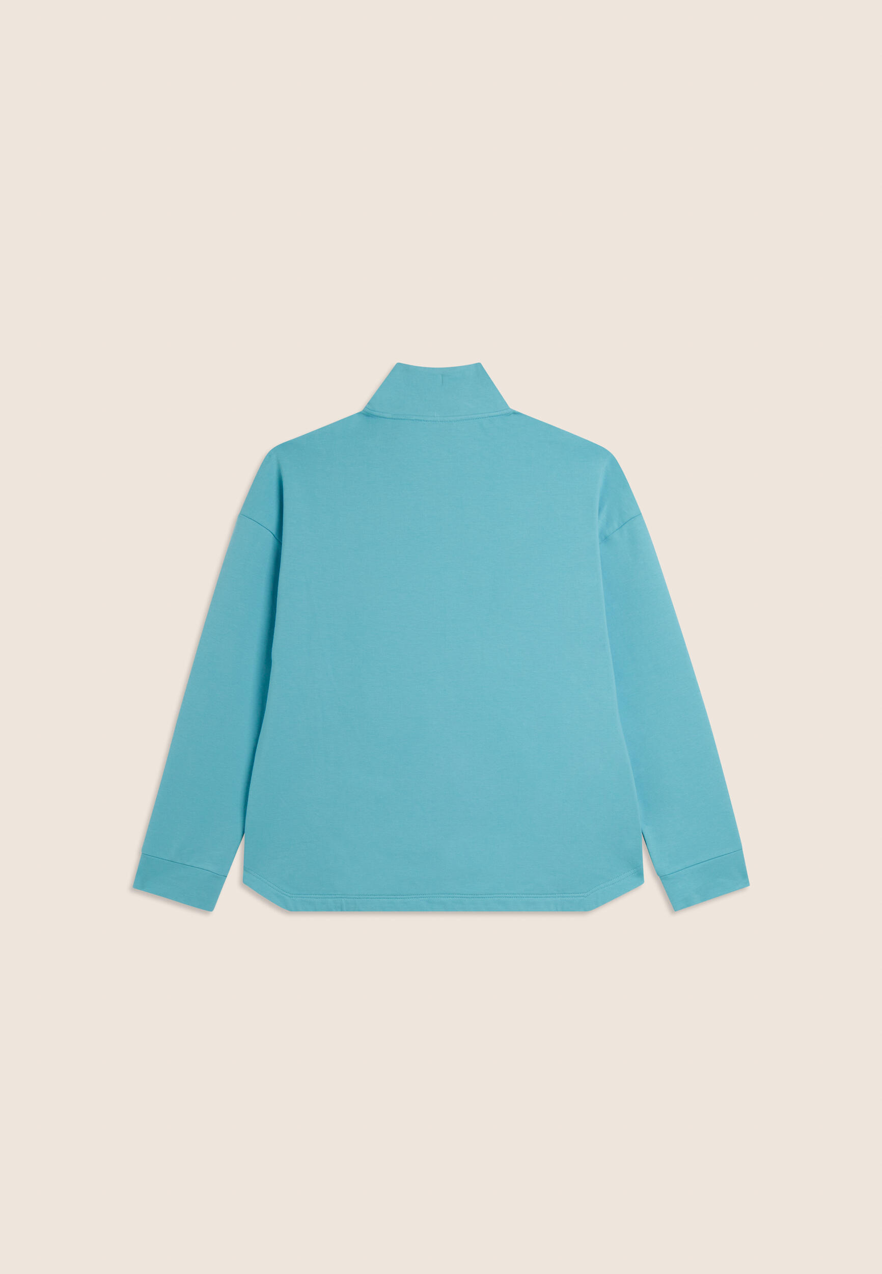 Sweat-shirt zippé et à col montant avec fond asymétrique 5/6