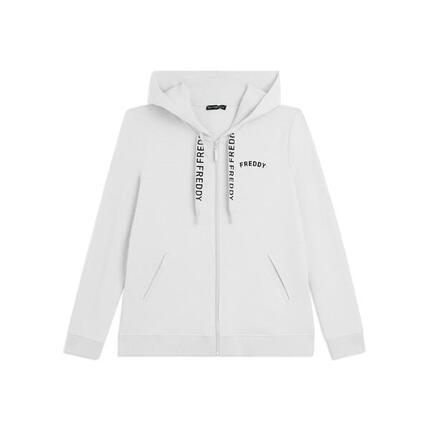 Sweat-shirt avec fermeture zippée et capuche en tissu flammé FREDDY avec fermetu