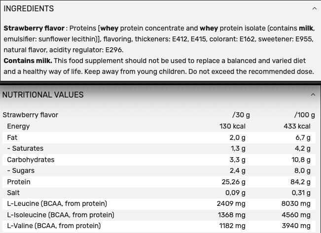 PRIME WHEY- 100 % Whey Isolate &amp;amp; Concentrate Blend - Strawberry - 908 g 3/5