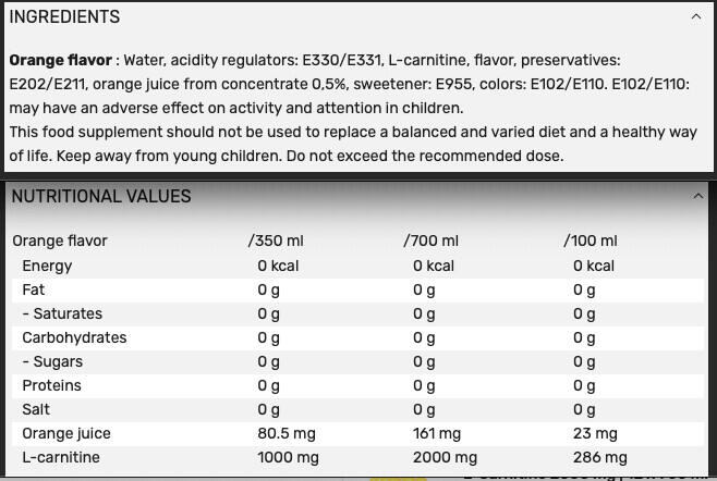 L-CARNITINA 2000 mg con zumo natural - Naranja - CERO CALORIE - 700 ml 3/5