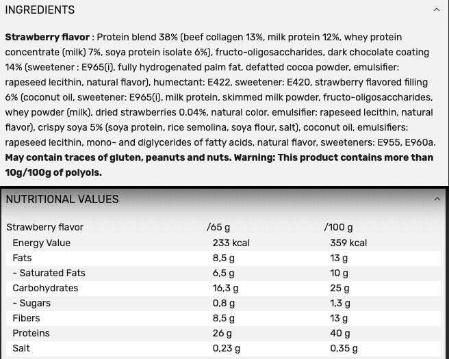 Barres protéinées - 40% Protein Crunchy Bar - Fraise Crémeuse Boite de 12 3/3