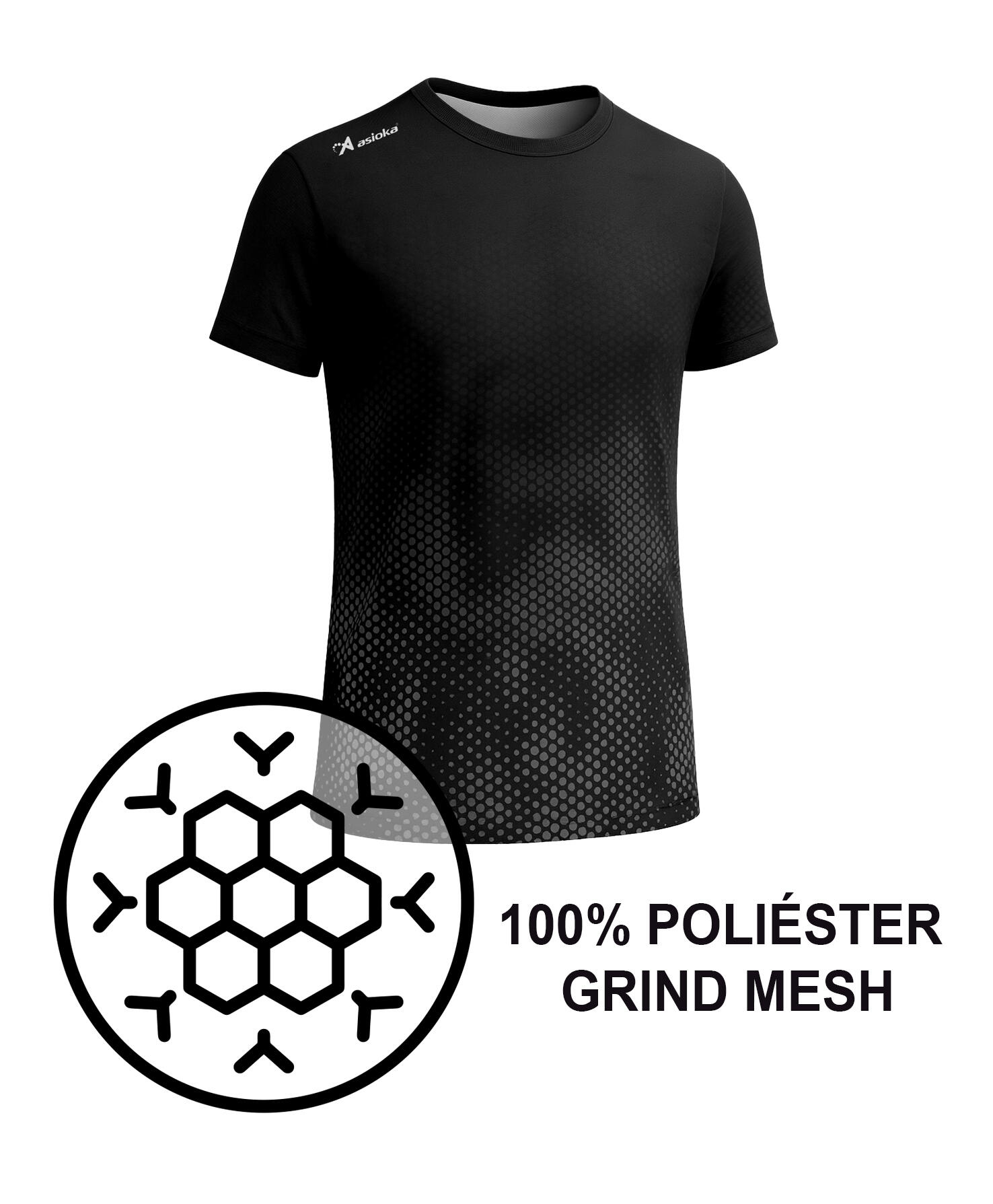 T-shirt de corrida de manga curta para homem ASIOKA CASTELLÓN.Efeito Coolmax. 5/6