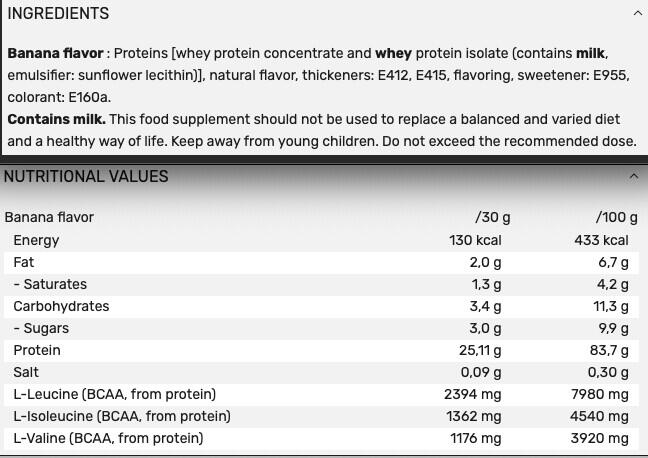 Prime Whey 100% Pure Protein – Banana Flavour – 908 gr 3/5