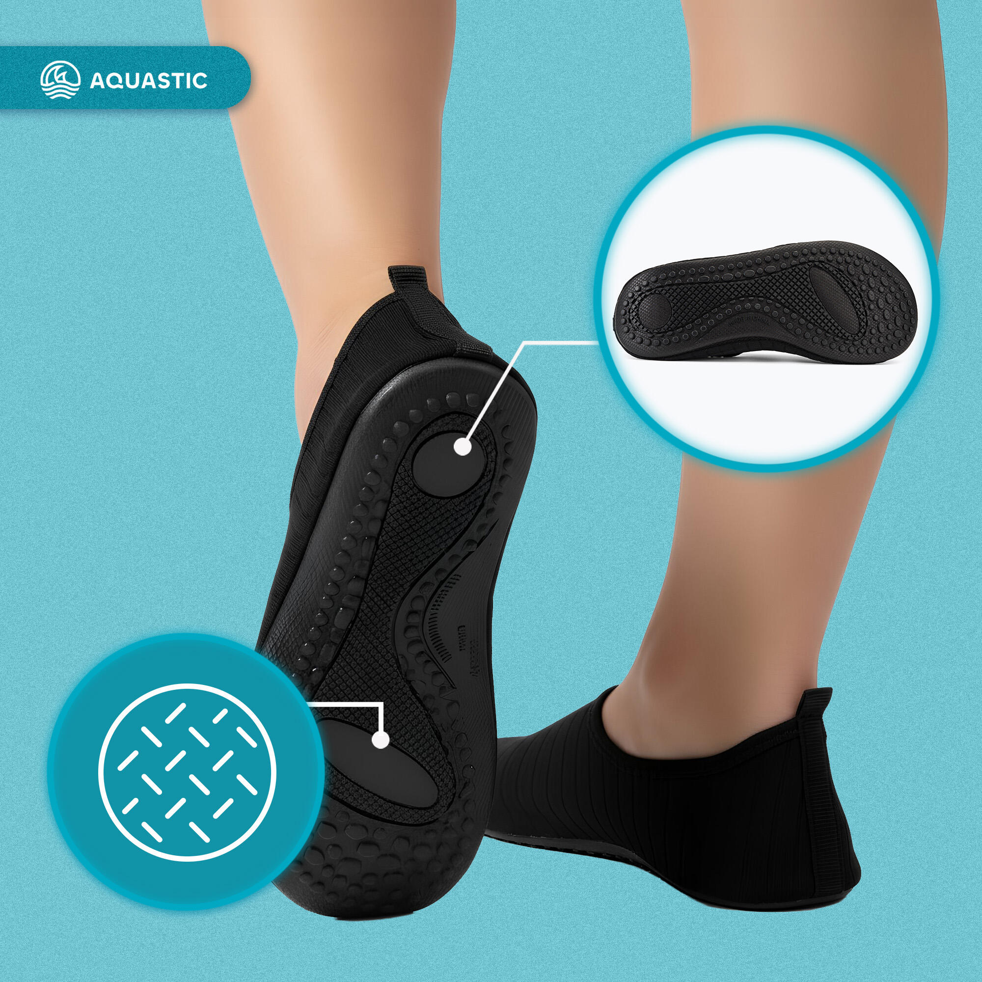 AQUASTIC Zapatos de agua Aqua BS002 6/7