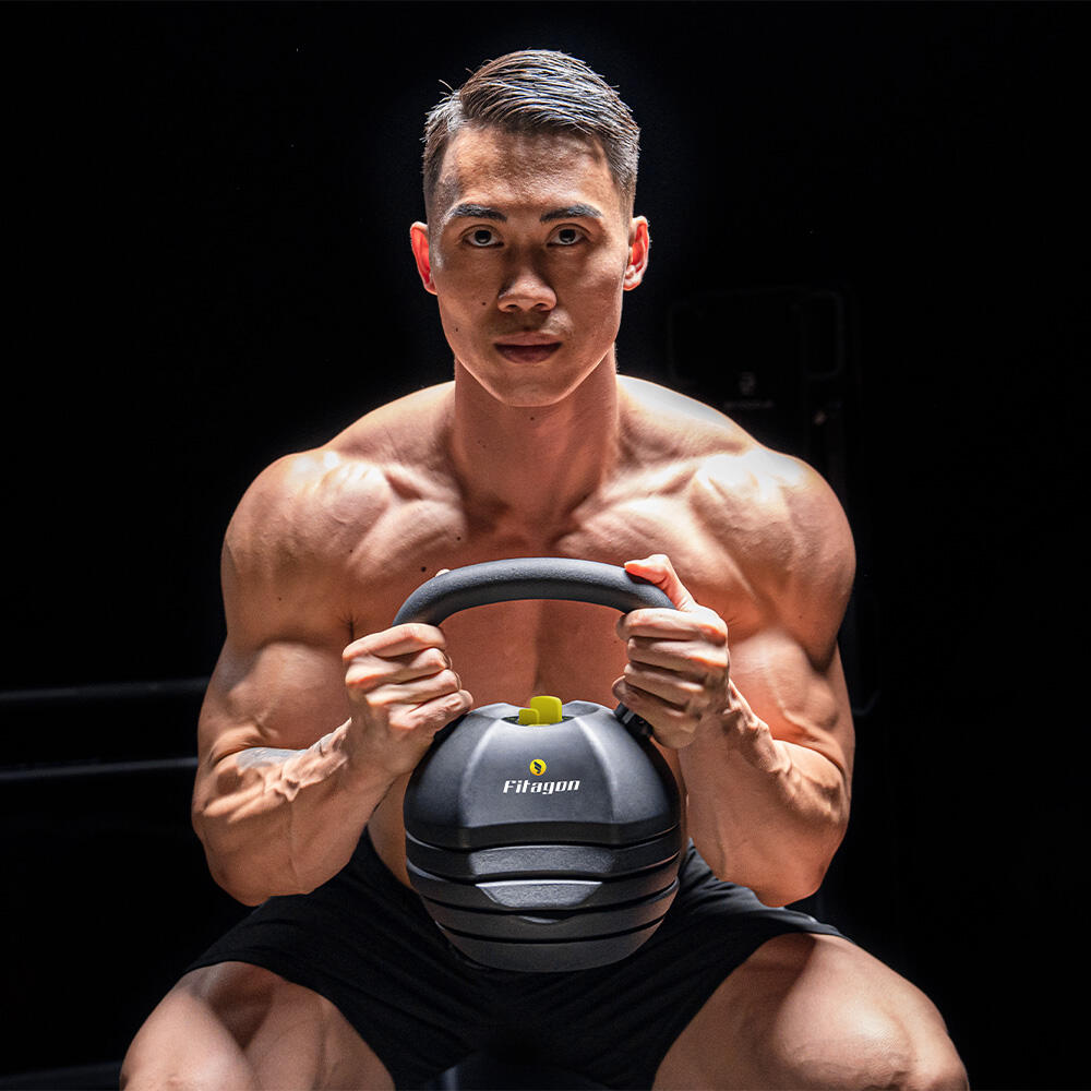 Fitagon verstellbare Kettlebell Flex 4.5-18.1kg (Schwarz) 3/5