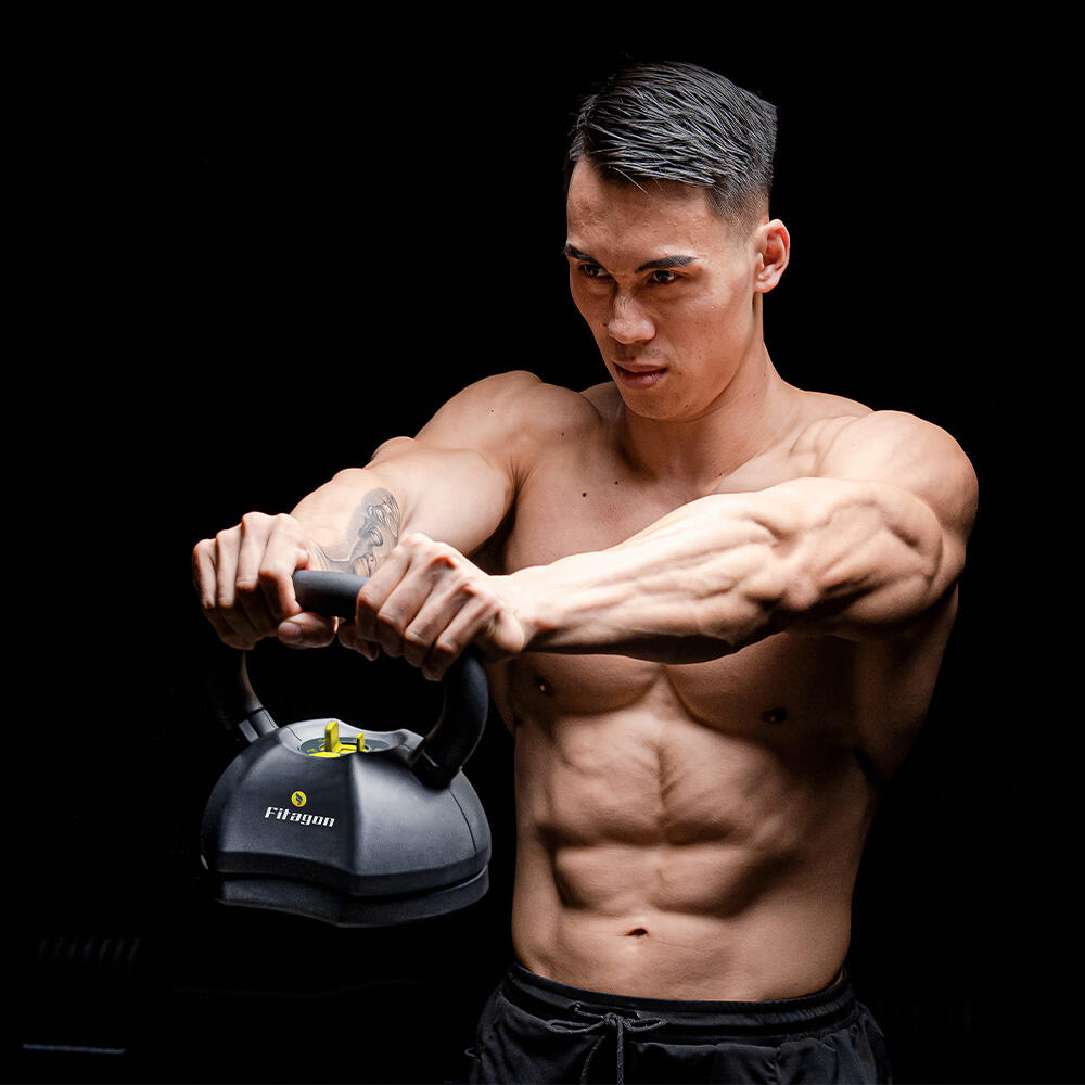Fitagon verstellbare Kettlebell Flex 4.5-18.1kg (Schwarz) 5/5