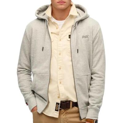 Felpa Uomo Superdry Essential con Zip Grigia
