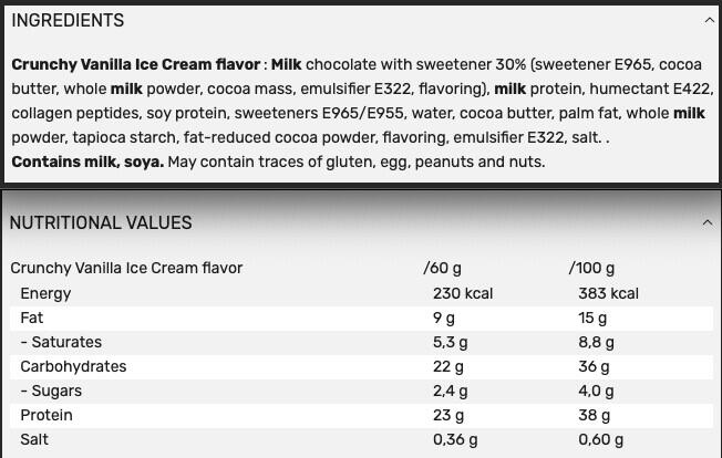 Protein Joy 38% Low Sugar - Crunchy Vanille ice - 12 x 60 g 3/5