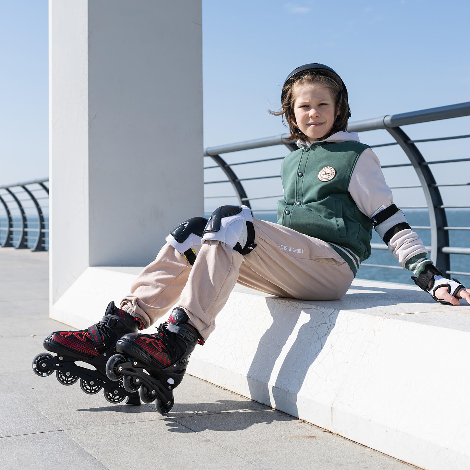 Inline Skates CITYSPORTS LB8 Verstelbaar 35-38 Zwart Lichtwielen 5/7