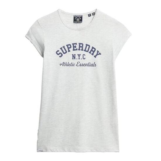 Camiseta Gris Claro Superdry Athletic para Mujer