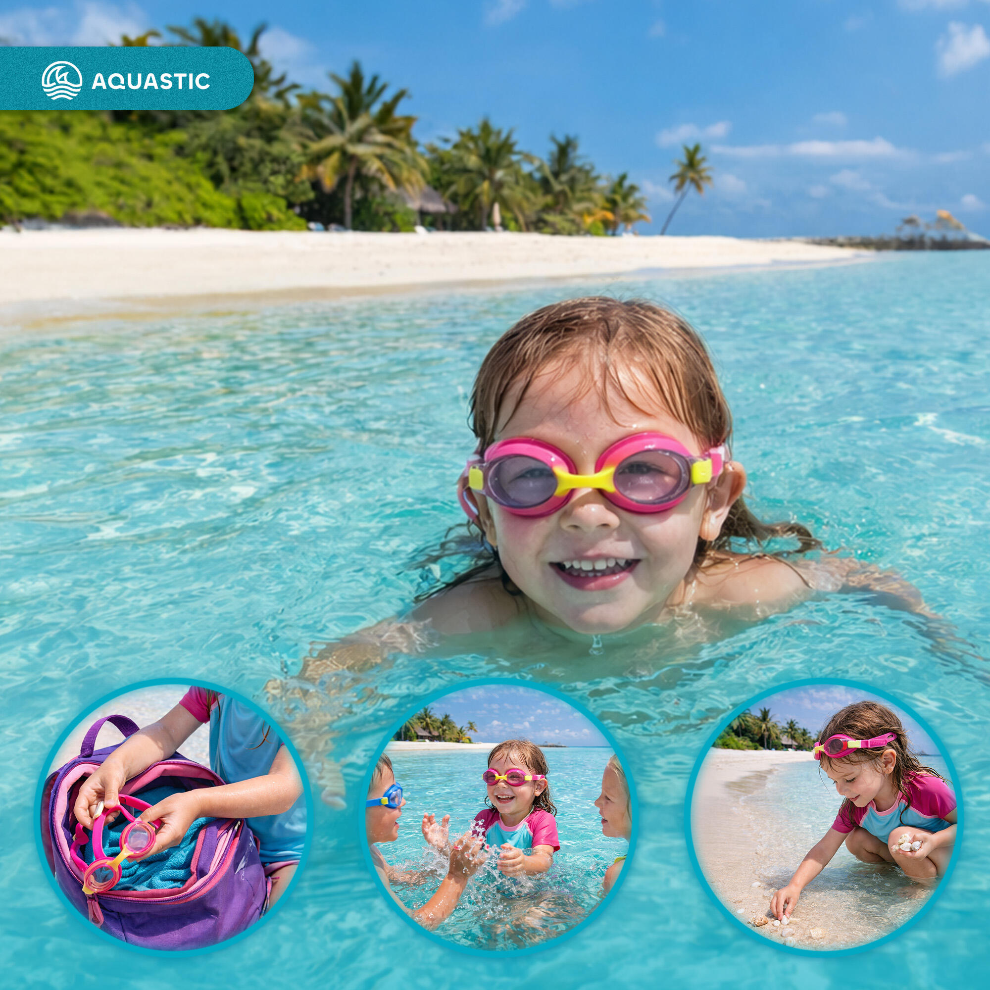 Lunettes de natation enfant AQUASTIC Tunny 4/7
