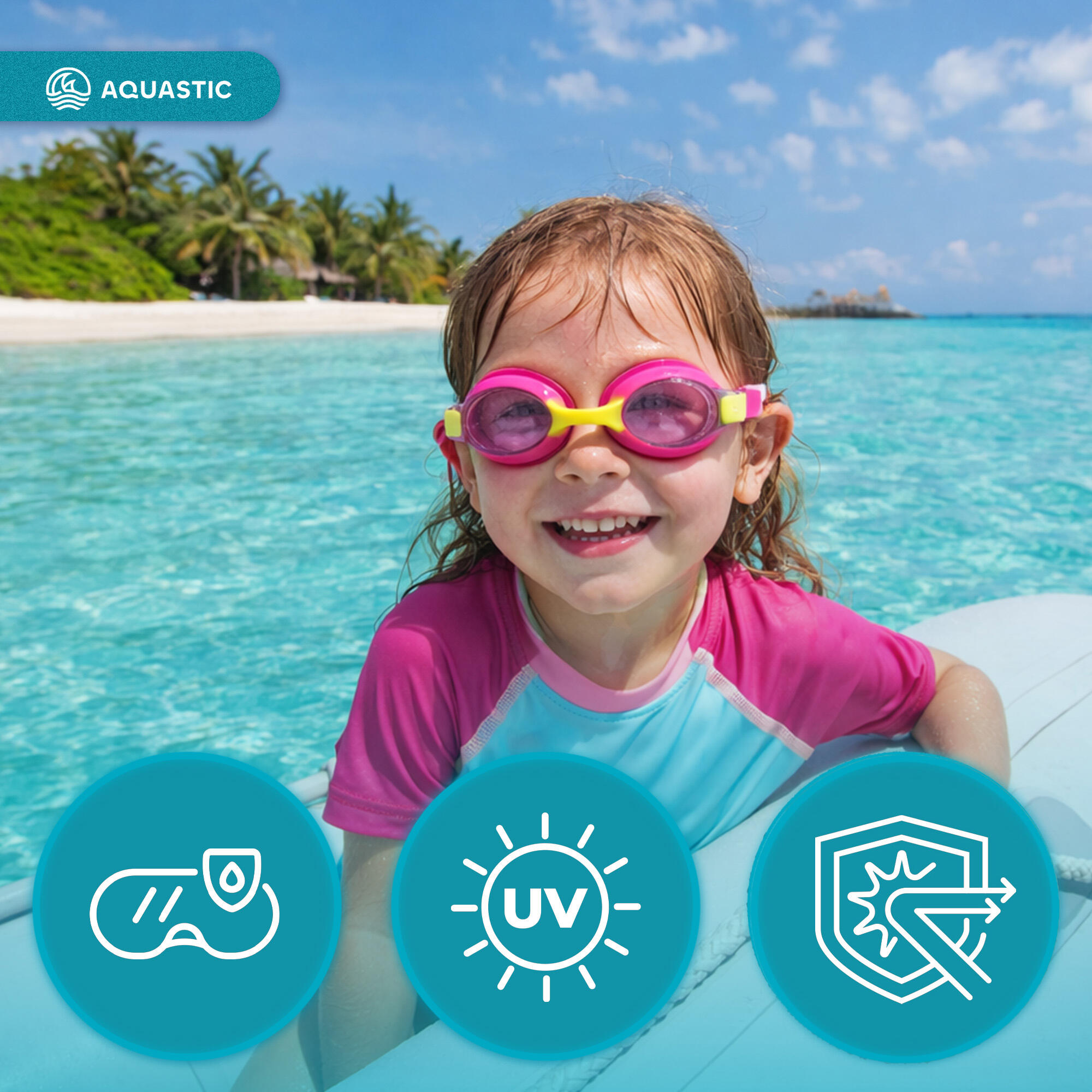 Lunettes de natation enfant AQUASTIC Tunny 6/7